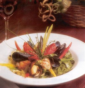 Seafood and New Vegetables in Broth