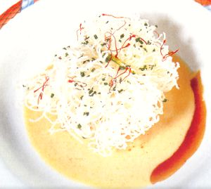 Poêlée of Langoustines and Rice Vermicelli with Foie Gras Mayonnaise