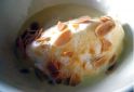 Coconut Floating Island with Guava Sauce