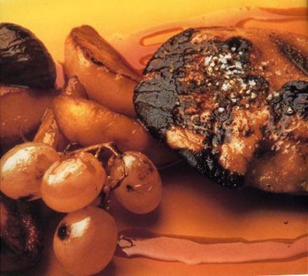 Wood-Grilled Fresh Foie Gras with Caramelized Fall Fruits and Port Reduction