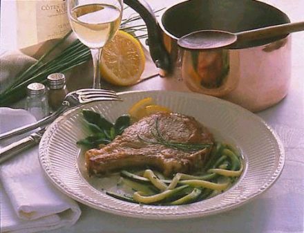 Veal Chops with Zucchini "Noodles"