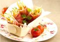 Dried Ham Rolls with Julienned Vegetables and Anchoiade