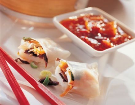Fish Dumplings with Light Sesame Sauce