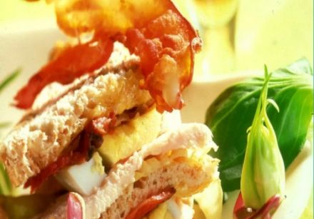 Club Sandwich with March Beer-Steamed Chicken