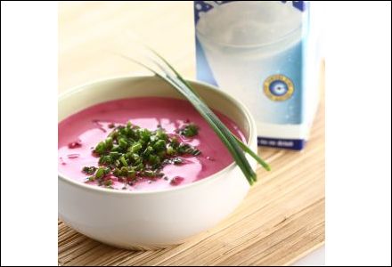 Cold Beet Soup with Shrimp and Potatoes - Chlodnik