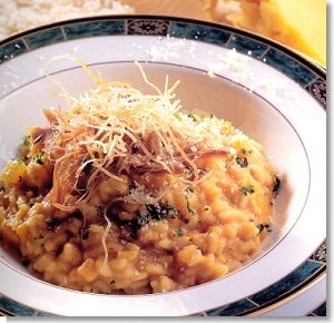 Pumpkin Risotto with Duck Confit and Parmesan