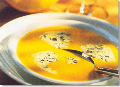 Pumpkin Soup with Fourme d'Ambert Cheese