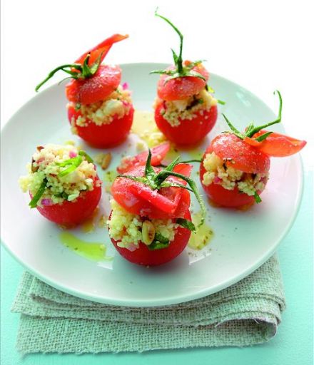 Tomatoes stuffed with couscous salad