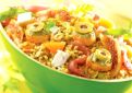 Couscous, Fig and Ham Salad with Tapenade Croutons