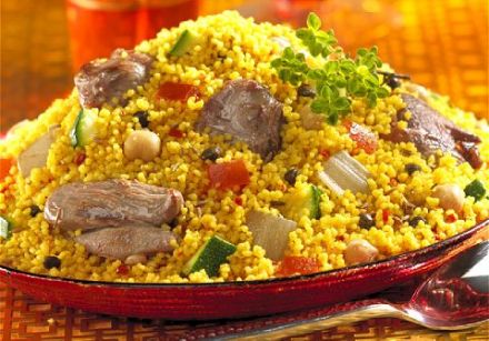 Couscous with Middle Eastern Flavors, Lentils and Chick Peas