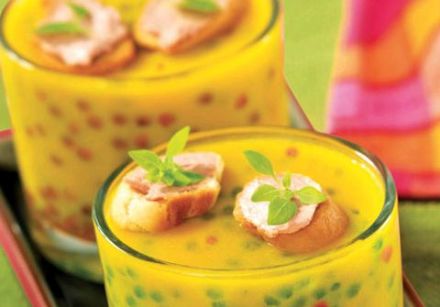 Cream of Pumpkin and Foie Gras Soup with Tapioca