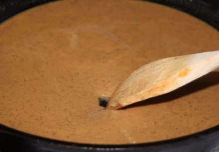 Brown roux (basic creole technique for brown sauce and gumbo)