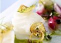 Poached Norwegian Cod with Horseradish and Dill Oil, Crispy Onions and Potatoes