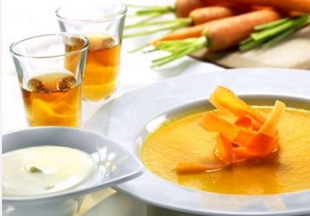 Cream of Carrot and Sweet Potato Soup