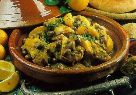 Chicken Tagine with Olives, Saffron and Potatoes