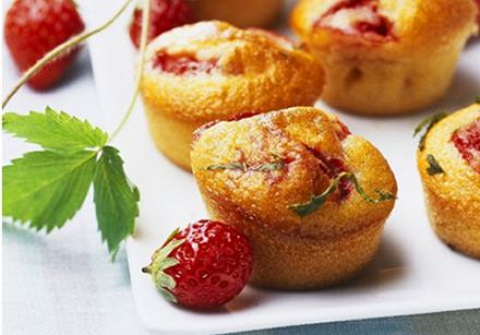 Strawberry-Mint Muffins