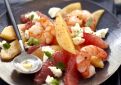 Summer Salad (shrimp, grapefruit, melon and fresh cheese)