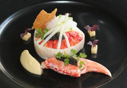 Lobster Fricassee with Celery, Apple, Caviar and Vermouth