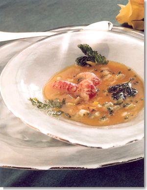 Woodlands Gazpacho with Yellow Tomatoes and Crayfish