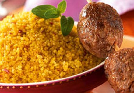 Lamb kebabs with preserved lemon and spiced couscous