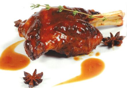 Glazed Lamb Shanks with Anise and Mornes Spices