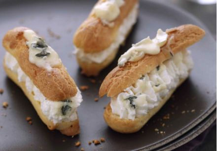 Mini Eclairs with Bresse Blue Cheese Cream