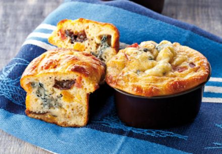 Mini Muffins with Bleu d'Auvergne, Chorizo and Fruit