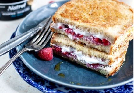 French toast with berries and reinvented cottage cheese