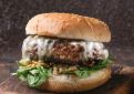 Beef burger with blue cheese cream