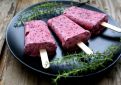 Frozen blackcurrant yogurt