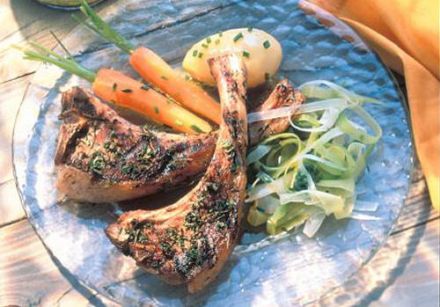 Lamb Chops with Thyme and Mint Vinaigrette
