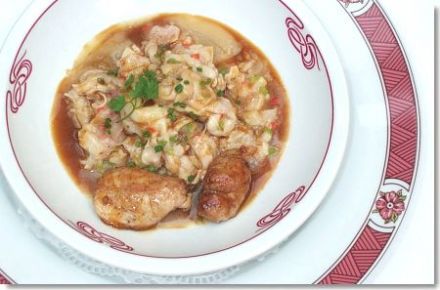 Casserole of Veal Sweetbreads and Lamb's Trotters
