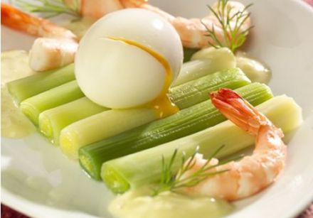 Spring Leek Rafts with Soft-Boiled Eggs