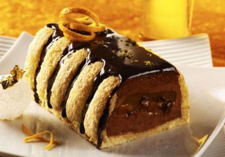 Chocolate Yule Log with Christmas Beer Jelly and Orange Zests