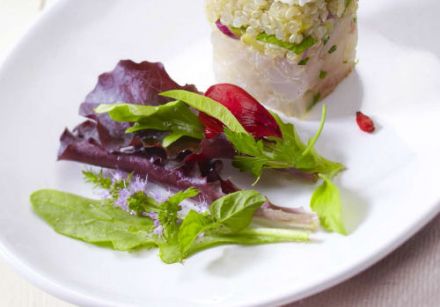 Sea Bass Tartare and Quinoa with Sweet Spices and Carré Frais 1